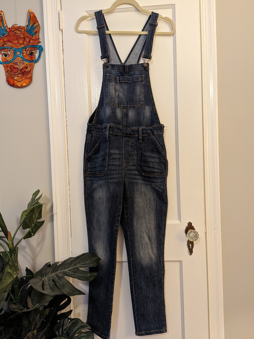 GAP Washed Dark Blue Denim Overalls Jumpsuit